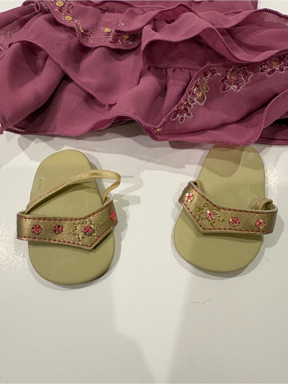 American Girl Doll 2007 Embroidered Party Dress Just Like You - Picture 2 of 7
